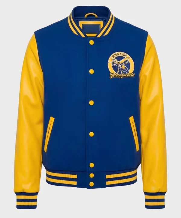 Women's Yellowjackets Navy & Yellow Varsity Bomber Jacket For Sale