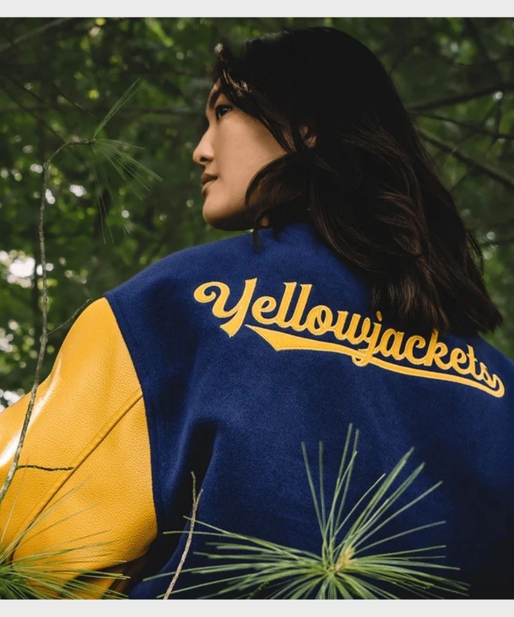 Women's Yellowjackets Varsity Bomber Jacket Navy & Yellow
