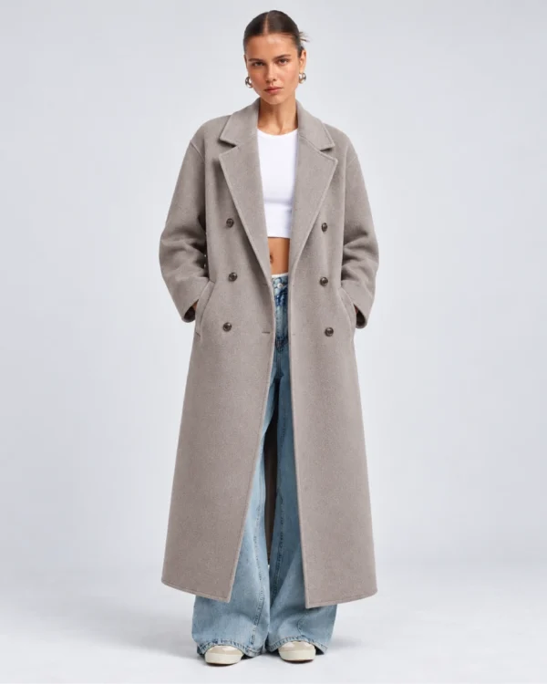 Dakota Johnson Verity Set Appearance Lowen Ashleigh Grey Coat