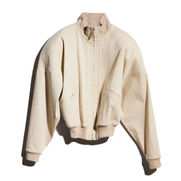 Film Festival 2026 Cannes Demi Moore Beige Oversized Bomber Jacket