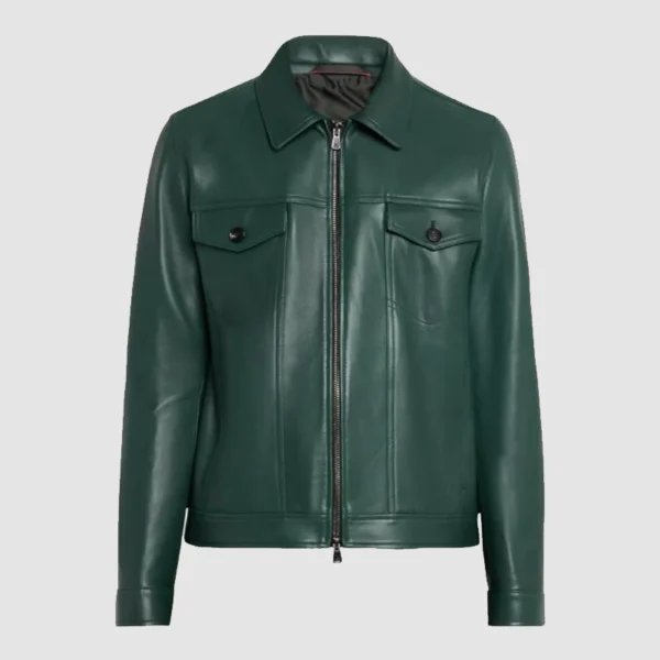 Luke Bryan Green Leather Jacket American Idol S23