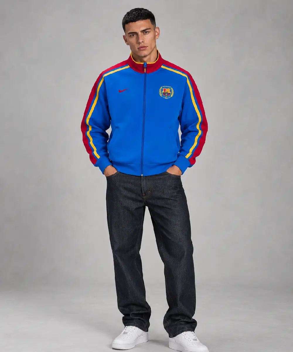 Nike FC Barcelona x GOLF WANG Copa De Golf Blue Fleece Track Jacket