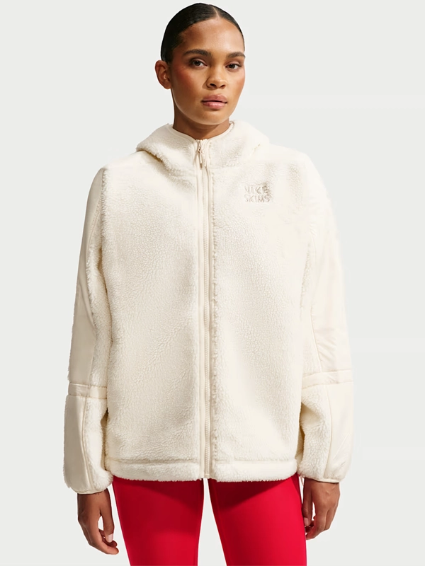 NikeSKIMS Sherpa Women’s Oversized White Hooded Jacket