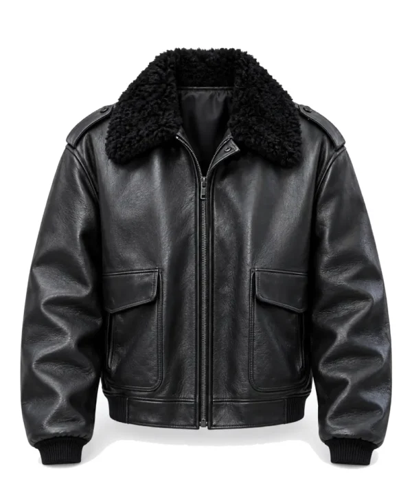 PFW Graham Campbell Black Leather Bomber Jacket