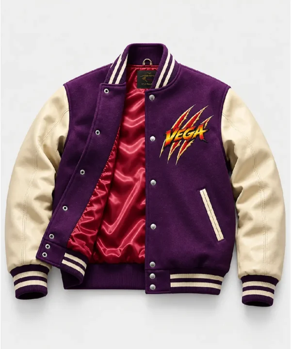 Street Fighter 2026 World Warrior Orville Peck Purple And White Vega Varsity Jacket