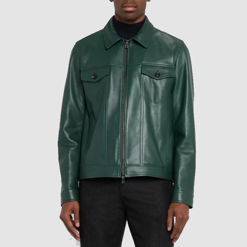 TV-Show American Idol S23 Luke Bryan Green Leather Trucker Jacket