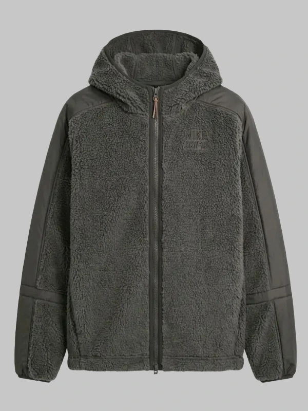 Womens Oversized Full Zip Hooded Jacket Grey
